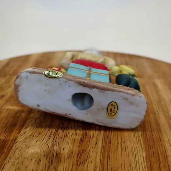 Vintage Santa Christmas Tree Ornament with List and Little Boy - Picture 3 of 5